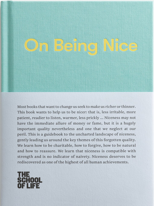 Title details for On Being Nice by Alain de Botton - Available